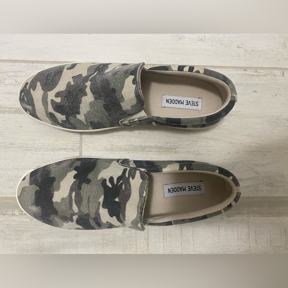 Steve Madden Camouflage Canvas Platform Shoes, Women’s size 9.5 or 9 1/2 - Picture 3 of 8